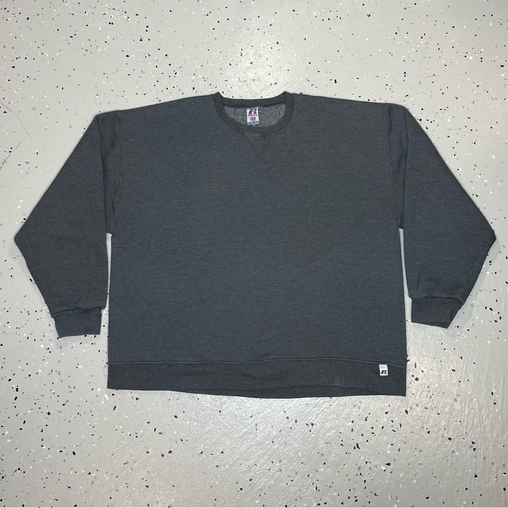 Y2k 2000s Russell Athletic Crewneck Sweater / Sweatshirt Mens Size XXL Grey